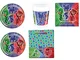 PJ MASKS SUPER PIGIAMINI COORDINATO ADDOBBI FESTA - kit n°3 Cdc- (40 PIATTI, 40 BICCHIERI,...