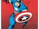 Artopweb Pannelli Decorativi Captain America Quadro, Legno, Multicolore, 27x1.8x27 cm