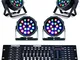 081 Store - 4 PAR LED FARO RGB 18 LED STROBO WASH PROGRAMMABILE DMX + MIXER 192 [Classe di...