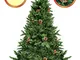 Vetrineinrete® Albero di Natale Artificiale Abete folto Verde Apertura dei Rami ad Ombrell...