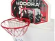 Hudora, Canestro da Basket Basketballkorbset in-Outdoor, Multicolore (Schwarz,Weiß,Rot)