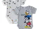 Body Neonato Mezze Maniche Disney Tutina Mickey Mouse Set 2 pz in Cotone 5375