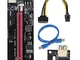 Riser PCI-E 6 Pin 1x A 16x Scheda Adattatore di Alimentazione Cavo USB 3.0 da 60 cm Estens...