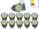 ECD Germany 10 x LED Lampadina LED 9W GU10 Spot Faretti LED da Incasso Bianco Caldo 2800K...