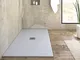 Piatto doccia in marmoresina da design ultrasottile linea CEMENTO colore grigio chiaro (13...