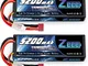 Zeee 2S lipo 7,4V 5200mAh 70C litio Batteria RC batteria Hard Case, con connectore Deans T...