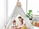 Tiny Land Tipi Tenda per Bambini con Tappetino & Stringa di Luce, Tenda Indiani per Bambin...