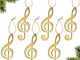 6 Ornamenti Natalizi con Chiave di Violino in Oro Ornamenti Appesi con Note Musicali per A...