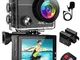 Action Cam 4K Impermeabile 20MP Fotocamera On Board Camera 40M Fotocamera Subacquea per Vl...