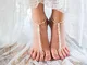 Edary Boho cavigliera con perline strass bianco braccialetto alla caviglia accessorio da s...