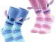 Disney Calze Donna a Pantofola, Calzini Antiscivolo Invernali Stitch e Angel (Rosa/Blu Str...