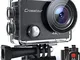 Crosstour Action Cam CT9000, 4K 20MP WiFi Telecomando, Impermeabile 30M Videocamera Subacq...