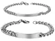 Cupimatch Coppia Lovers Braccialetto Bracciale Acciaio Inox Liscio Regalo per Valentine's...