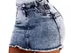 Donne Gonna Jeans Corti Moda Donna Tasche per Lavaggio Femminile Denim Denim Minigonne Gon...