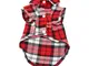 YAODHAOD Camicia a Quadri per Cani, Camicia a Quadri alla Moda per Animali Domestici Abbig...