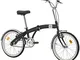 B4C 1453349 Bicicletta Pieghevole Car Bike, Hi-Tension, 58cm x 89cm x 31cm, Nero Opaco