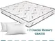 Evergreenweb - Materasso Matrimoniale 160x190 in Waterfoam Ortopedico Alto 20 cm + 2 Cusci...