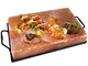 Piastra di Sale Rosa Himalayano Dim. 30x20 cm con Supporto per Cucinare e Servire Pane Car...