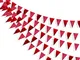 30Ft Triangolo Rosso Bandiere Banner Doppio lato Carta Metallizzata Gagliardetto Stamina G...