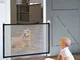 Cancello magico per cani 110 x 72 cm pieghevole per scale per animali domestici, rete di i...