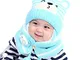 Bozaap - Set di Cappelli Invernali per Bambini, con Sciarpa, Berretto e paraorecchie Blu