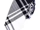 DonDon cravatta stretta a righe e a quadri da uomo 6 cm cotone - nero bianco 2