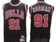 CCKWX Maglie da Uomo - Chicago Bulls # 91 Dennis Rodman Maglie Vintage, Tessuto Traspirant...