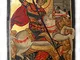 Dipinto a mano icona di San Giorgio, riproduzione XVII C. Christian Icon