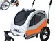PAPILIOSHOP KUMA Rimorchio carrello per bici passeggino trasporto cane animali (Arancio)