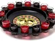 Relaxdays Roulette Russa Alcolica per Adulti, con 16 Bicchierini, Gioco da Tavolo