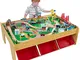 KidKraft Tavolo e Pista Trenino Waterfall Mountain in Legno per Bambini con Contenitori, V...