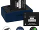 2 Batterie + Caricabatteria doppio (USB) per Panasonic DMW-BCK7 - Lumix DMC-FS40, FS45. -...