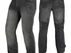 A-Pro, Jeans con protezione CE, per moto, colore nero, 34