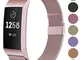 Faliogo Cinturini di Ricambio in Metallo Compatibile con Fitbit Charge 3 Cinturino/Fitbit...