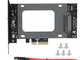 Adattatore da PCIe X4 a U.2 (SFF-8639), Convertitore Riser da 32 Gbps Ad Alta Velocità per...