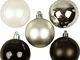 20 decorazioni per albero di Natale, diametro: 6 cm, colore: nero