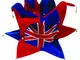 amscan PPP - Cappello da giullare in Feltro, Motivo Bandiera UK