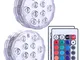 LED sommergibili con telecomando 2 pezzi, Alilimall impermeabile lampada multi colori per...