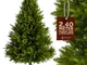 CASARIA® Albero di Natale Finto Verde 240 cm 1057 Punte Incl. Base in Metallo Abete Artifi...