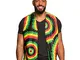 Boland 82025 - Gilet Rasta, 1 pezzo, taglia M/L per adulti, colore: Giallo/Verde/Rosso/Ner...