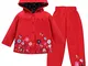 LZH Bambino Impermeabile Ragazza Pioggia Giacca con Cappuccio + Pantaloni Set