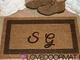 LOVEDOORMAT Zerbino Personalizzabile – Cornice Valore – in Cocco Naturale, Fondo in Gomma...