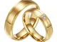 CARTER PAUL Wedding Bands CZ Diamante dell'Acciaio Inossidabile Placcato Oro 18K Anello de...