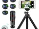 Apexel 8 in 1 Phone Kit Obiettivo Fotocamera 18X Teleobiettivo,Obiettivo grandangolare, Ob...
