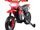 homcom Moto Cross Elettrica con Rotelle Rosso per Bambini 3 Anni e più 102 x 53 x 66cm