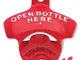 STARR-X - Apribottiglie da appendere "Open bottle here", colore: Rosso