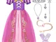 Hamanasu Costume Rapunzel Bambina Ragazze Vestito Abbigliamento Abito da Principessa Costu...
