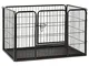 vidaXL Box per Cuccioli in Acciaio 93x63x61cm Gabbia Gioco Addestramento Cani