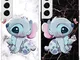 [2 pezzi] Cover per Samsung Galaxy S22 5G 6,1",Cute Stitch Cartone Animato Anime Disegni C...