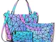 Borsa Donna Geometrica, LOVEVOOK Borse e Borsette Olografica Luminoso Borsa Tracolla porta...